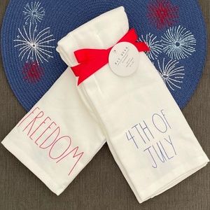 Rae Dunn FREEDOM 4th of July Kitchen Towels